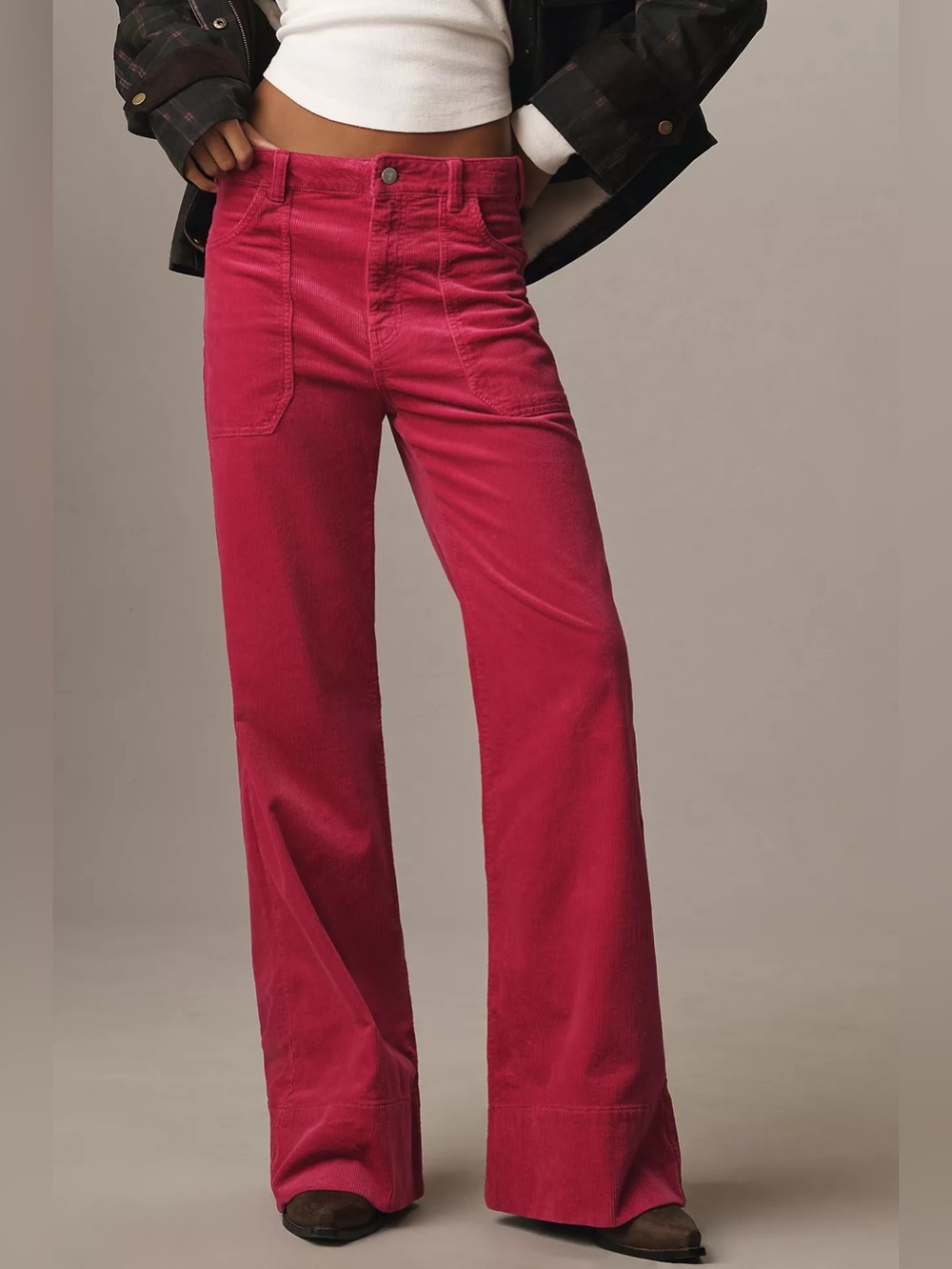 NWT Size 27 - Rylan Cotton High-Rise Flare Jeans Pilcro: Corduroy (US$ 148) - Picture 3 of 16